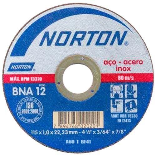 Disco Corte Norton 115×1,0x22,22-BNA12 – 1,0mm